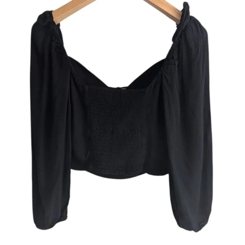 Aritzia Wilfred Novella Puff-Sleeve Smocked Prairie Blouse - Picture 5 of 8